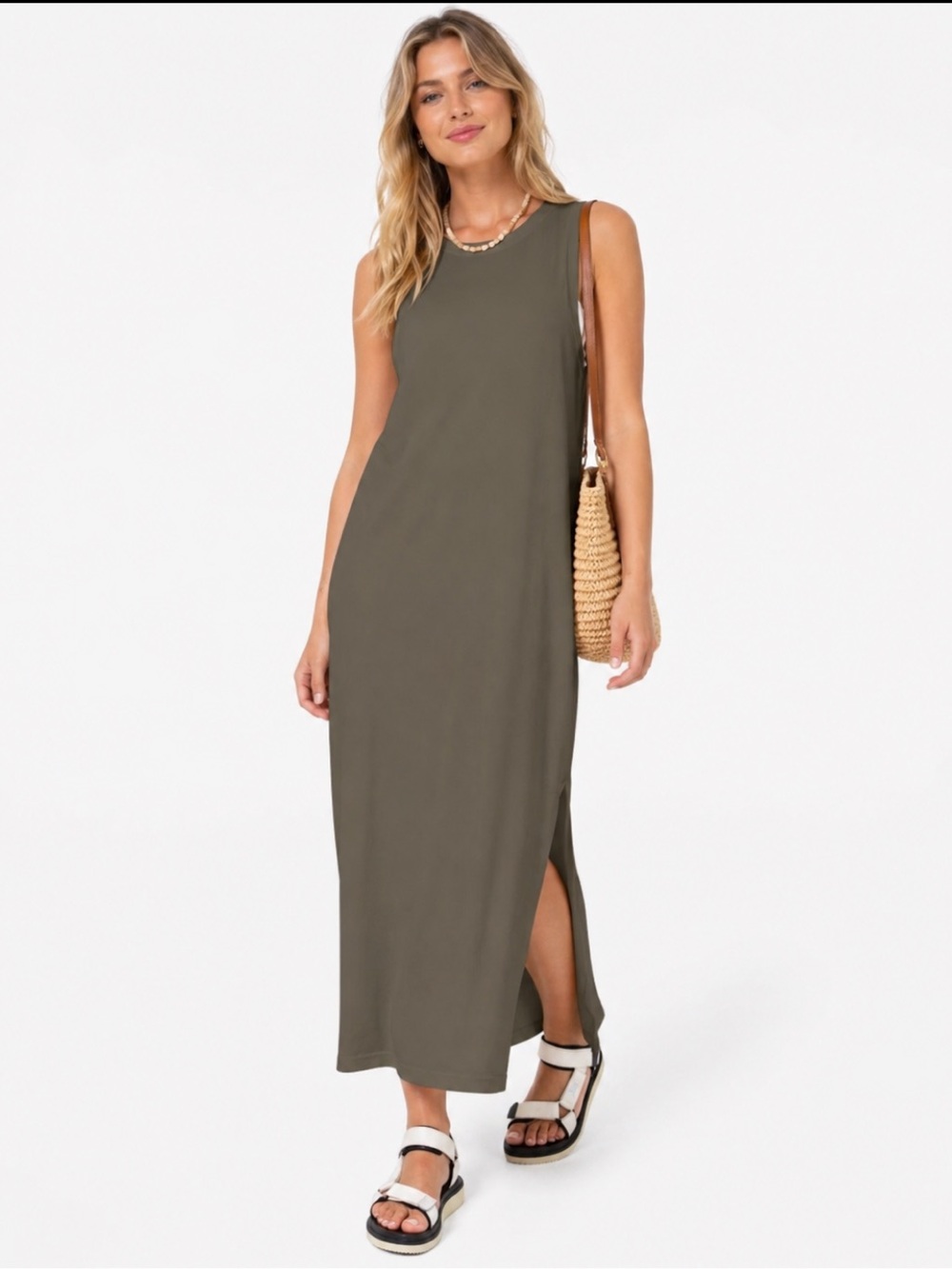 lululemon athletica Olive Green Sleeveless Maxi Dress
